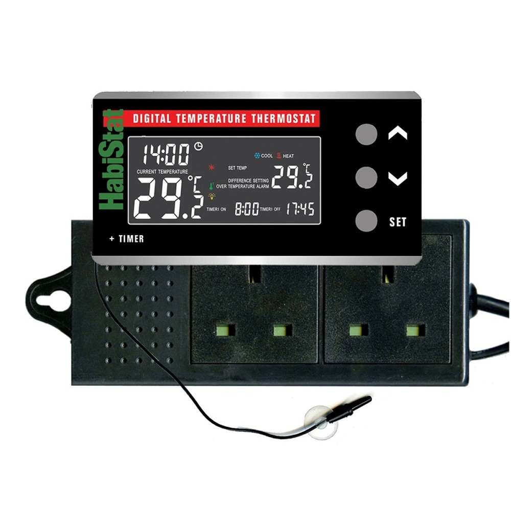 Habistat Digital Temperatur Thermostat, Day/Night, Timer