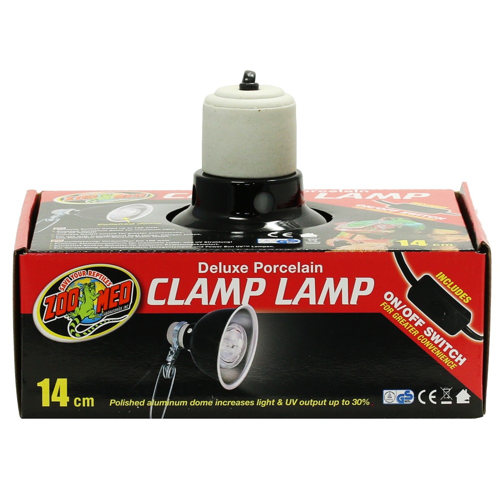Zoo Med Deluxe Porcelain Clamp Lamp ( Schwarz ) 14 cm E27