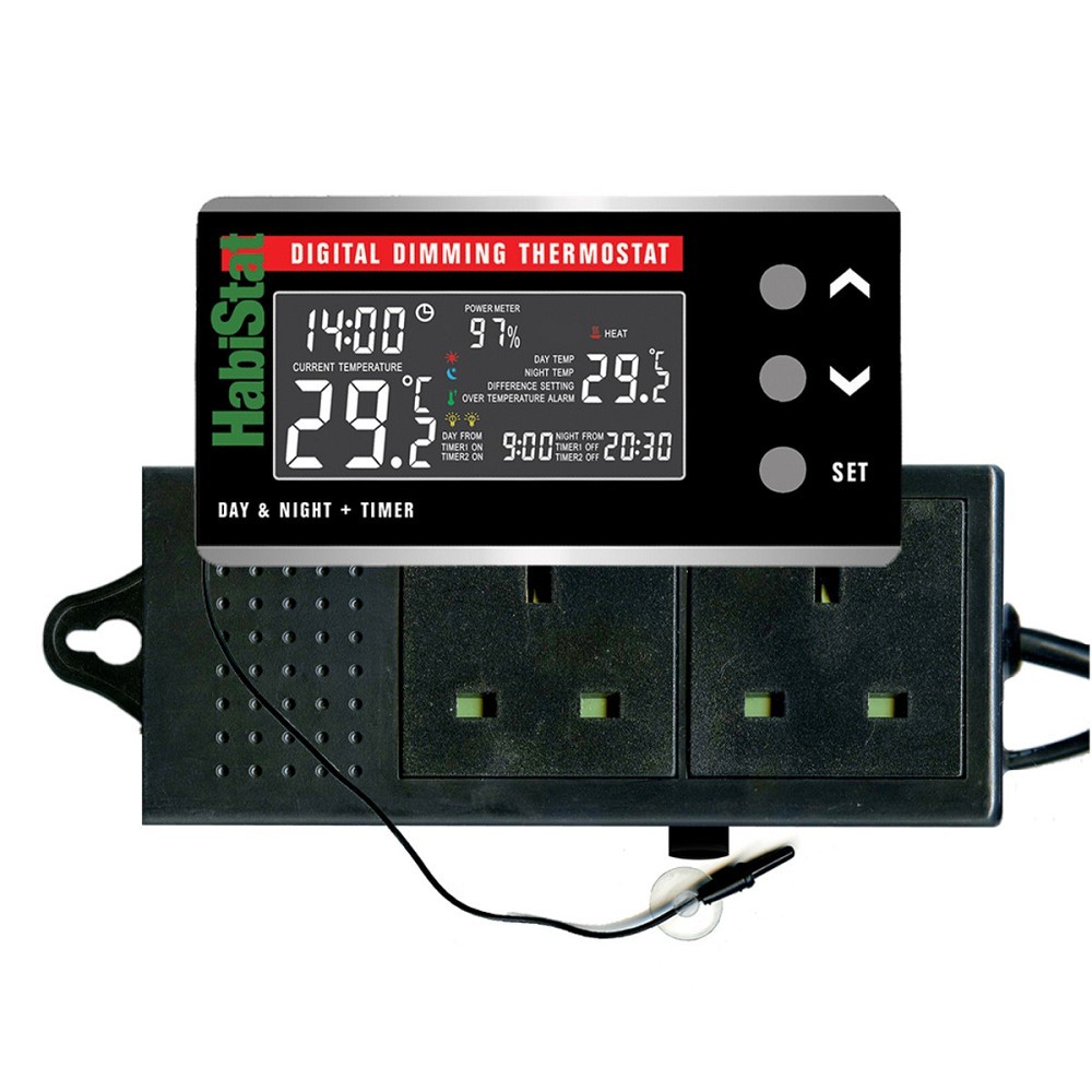 Habistat Digital Dimmer Thermostat, Day/Night, Timer