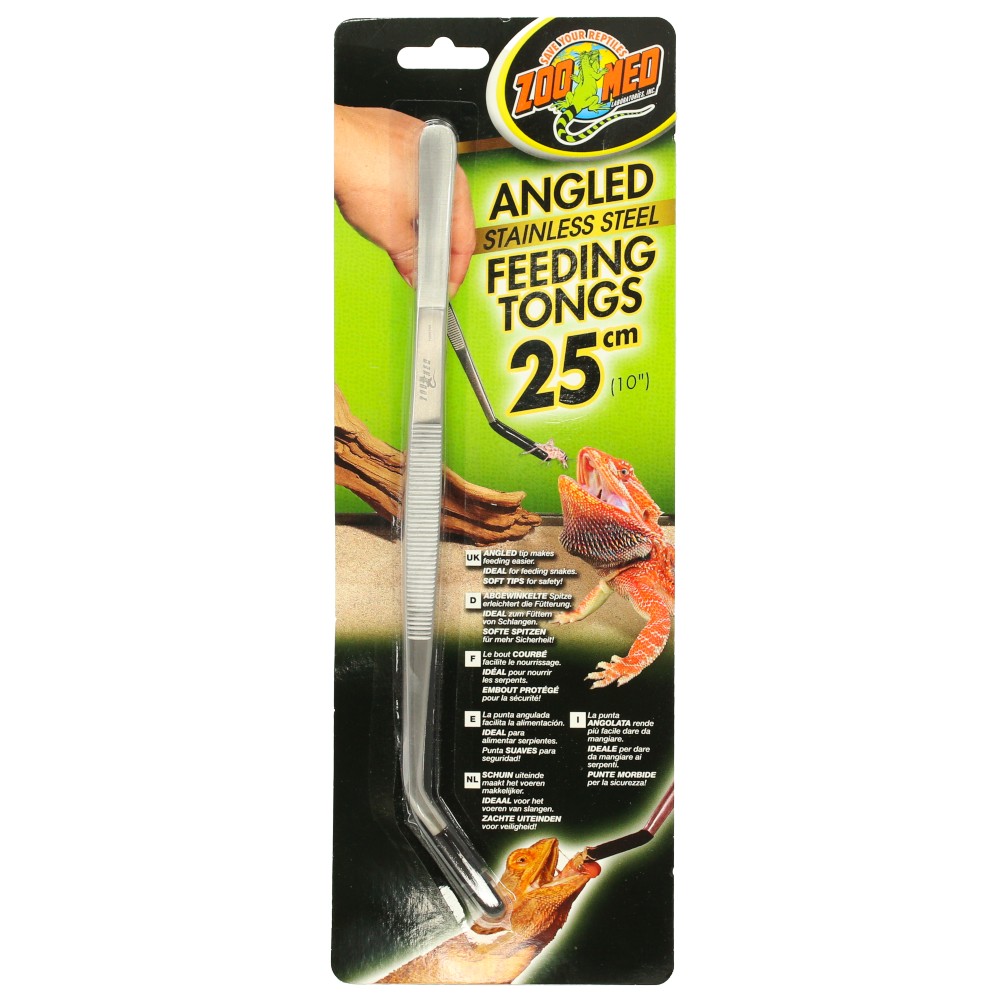 Zoo Med Angled Stainless Steel Feeding Tong 25 cm